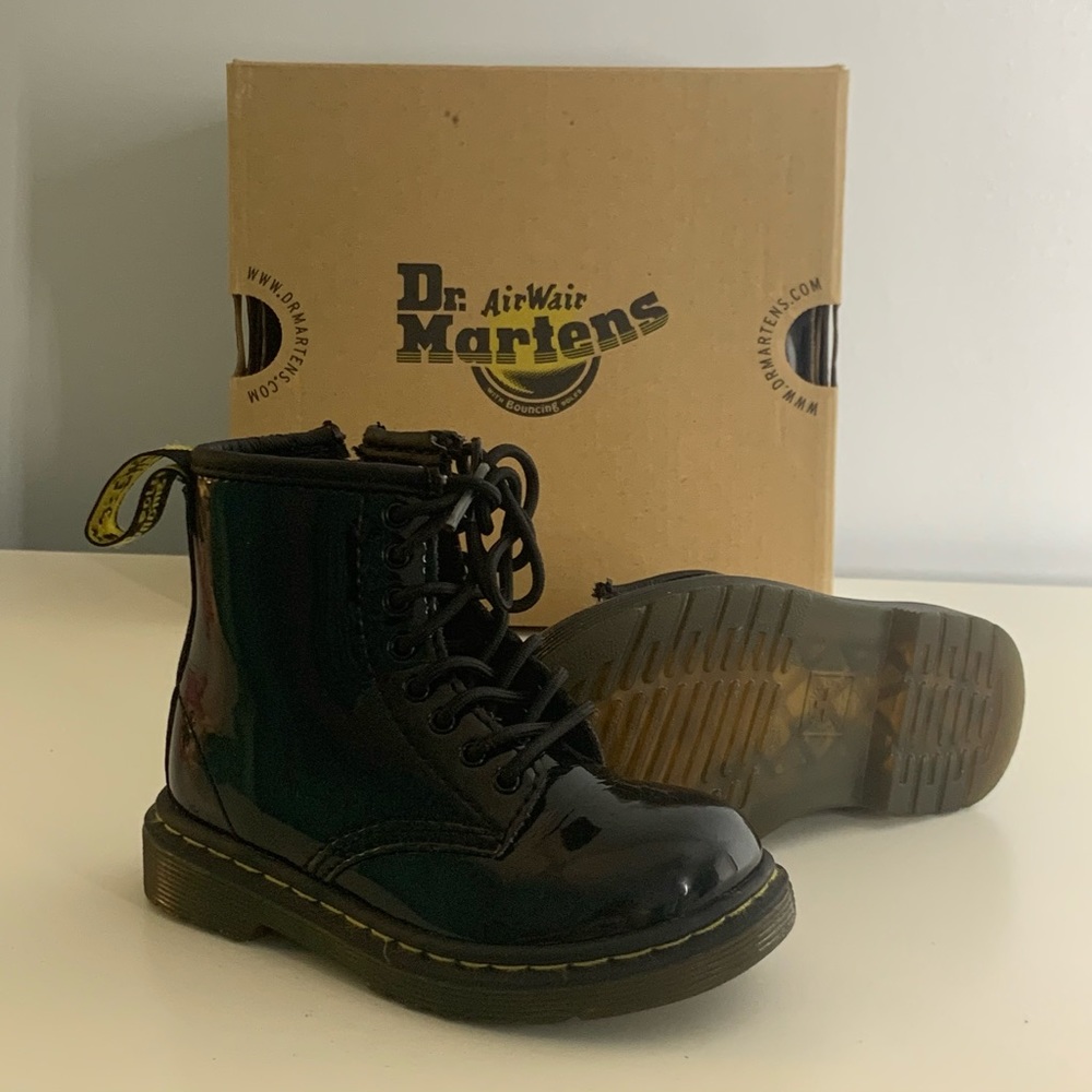 Dr. Martens Brooklee Black Patent Leather Boots
